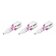 HAZET Bit 2223N-T7H/3 ∙ Zeskant massief 6,3 = (1/4 inch) ∙ Tamper resistant TX-profiel ∙ T7H ∙ Aantal gereedschappen: 3