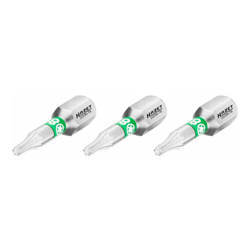 HAZET Bit 2223N-T8/3 ∙ Zeskant massief 6,3 = (1/4 inch) ∙ Binnen-TX-profiel ∙ T8 ∙ Aantal gereedschappen: 3