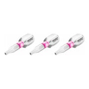HAZET Bit 2223N-T8H/3 ∙ Zeskant massief 6,3 = (1/4 inch) ∙ Tamper resistant TX-profiel ∙ T8H ∙ Aantal gereedschappen: 3