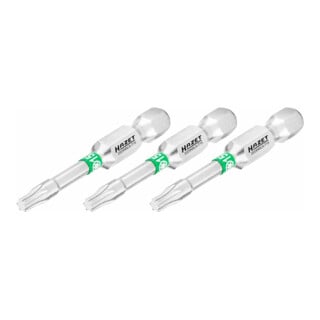 HAZET Bit 2223NSLG-T15/3, Sechskant massiv 6,3 (1/4 Zoll), Innen TX Profil, T15, Anzahl Werkzeuge: 3