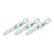 HAZET Bit 2223NSLG-T25/3 ∙ Zeskant massief 6,3 = (1/4 inch) ∙ Binnen-TX-profiel ∙ T25 ∙ Aantal gereedschappen: 3