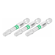 HAZET Bit 2223NSLG-T30/3 ∙ Zeskant massief 6,3 = (1/4 inch) ∙ Binnen-TORX®-profiel ∙ T30 ∙ Aantal gereedschappen: 3