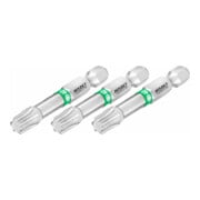 HAZET Bit 2223NSLG-T40/3 ∙ Zeskant massief 6,3 = (1/4 inch) ∙ Binnen-TX-profiel ∙ T40 ∙ Aantal gereedschappen: 3
