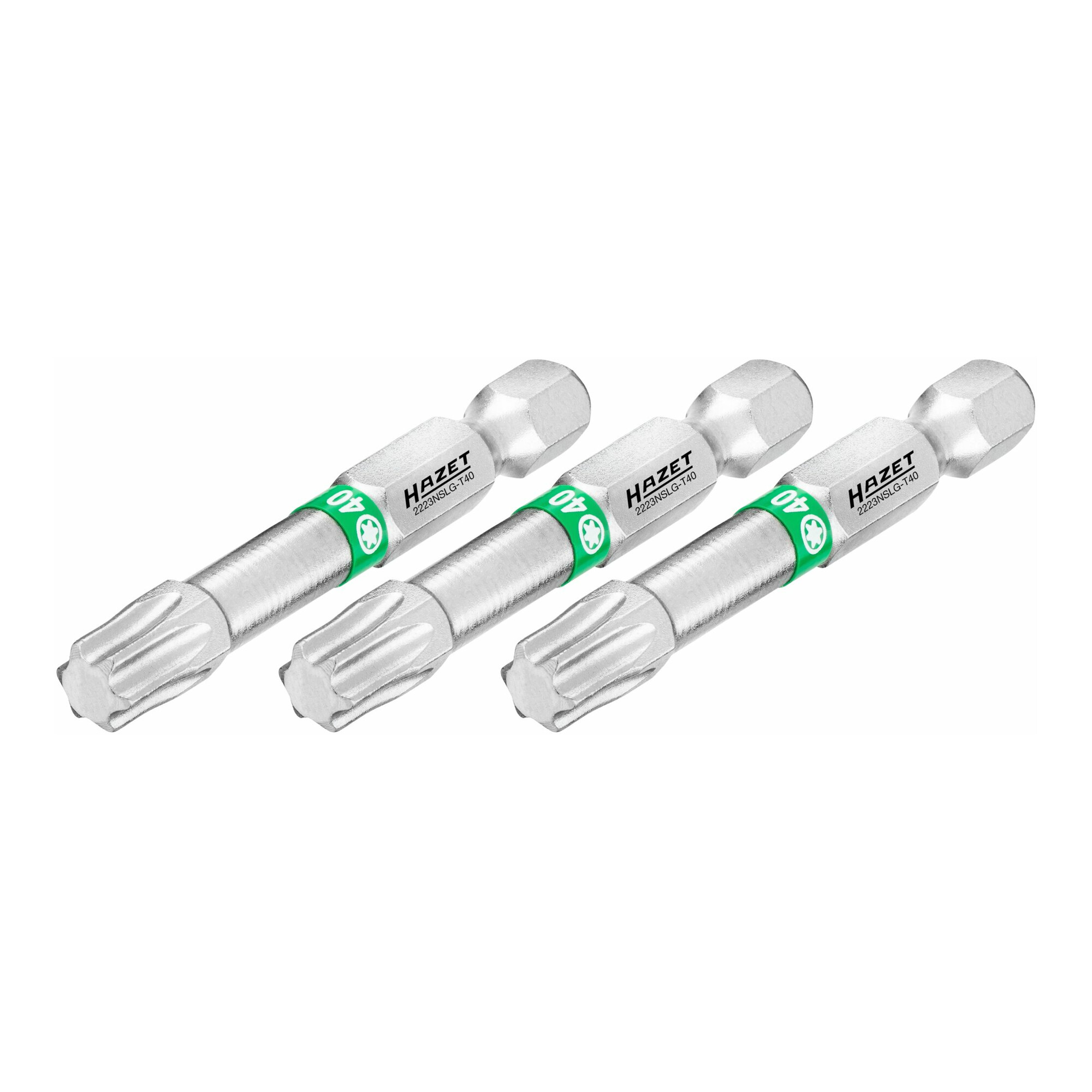 HAZET Bit 2223NSLG-T40/3, Sechskant massiv 6,3 (1/4 Zoll), Innen TX Profil, T40, Anzahl Werkzeuge: 3