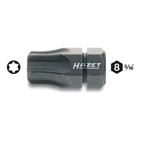 HAZET Bit 2597-01, Attacco esagonale, massiccio, 8mm (5/16"), Profilo interno TORX®, T45