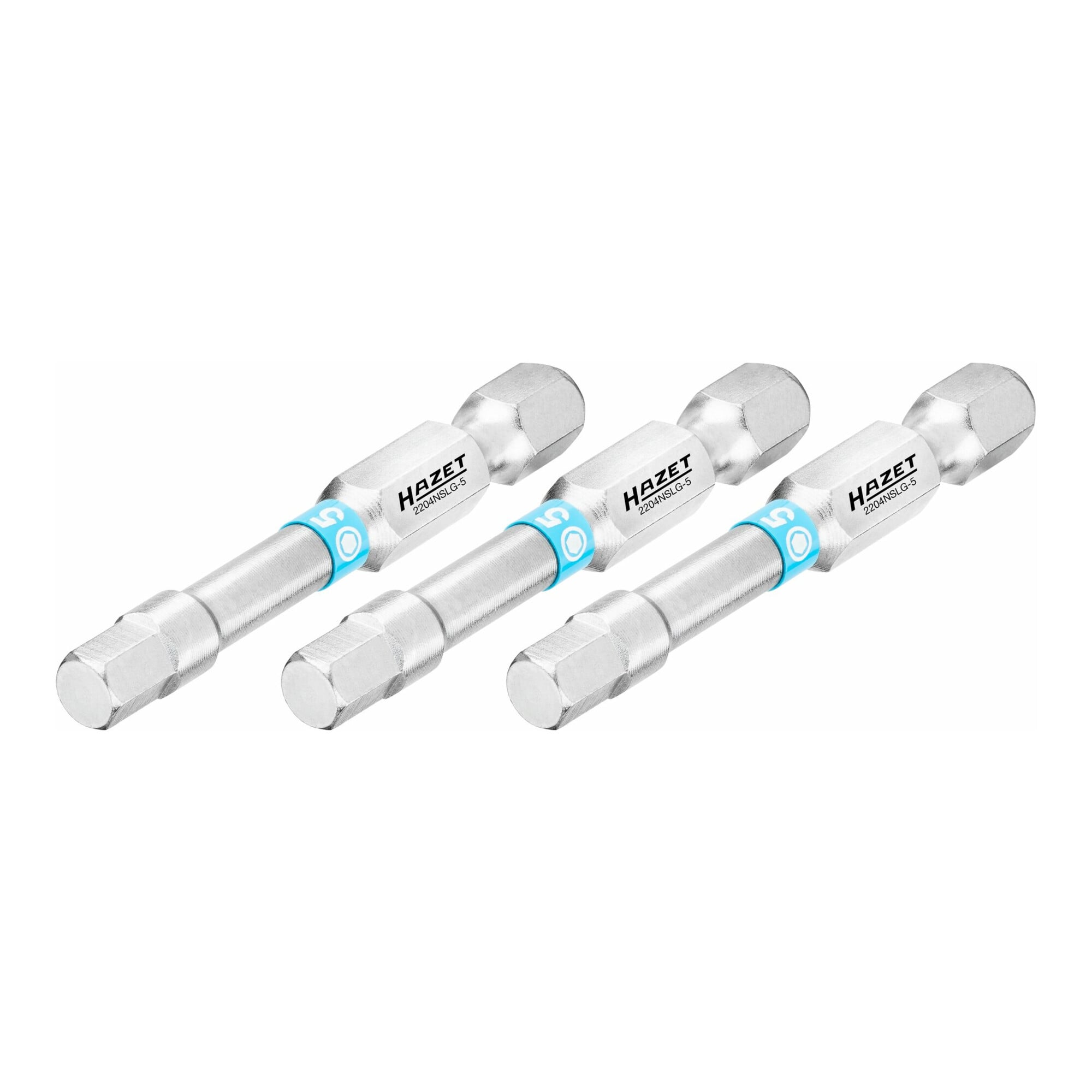 HAZET Bit Sechskant massiv 6,3 (1/4 Zoll), Innen-Sechskant Profil, 5 mm, Anzahl Werkzeuge: 3