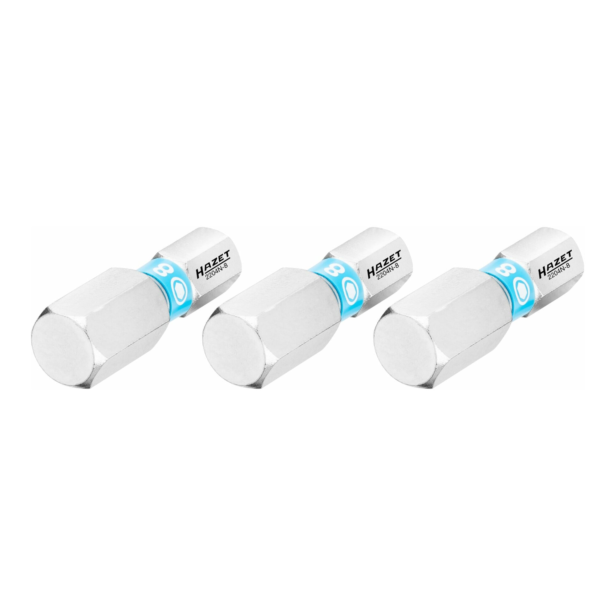 HAZET Bit Sechskant massiv 6,3 (1/4 Zoll), Innen-Sechskant Profil, 8 mm, Anzahl Werkzeuge: 3