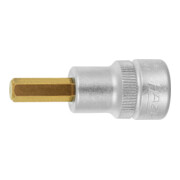 HAZET Bitdop voor binnenzeskantbouten 3/8 inch, lang TiN-coating, Zeskant: 4mm