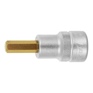 HAZET Bitdop voor binnenzeskantbouten 3/8 inch, lang TiN-coating, Zeskant: 6mm