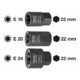 HAZET Bremssattel TX Einsatz 2871-E24 Außen-Sechskant 22 mm Außen TX Profil E24