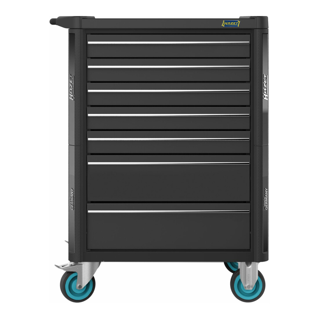 HAZET Carrello per officina Assistent 179N-7-RAL9005 cassetti piatti: 5x77x522x398mm cassetti alti: 2x162x522x398mm