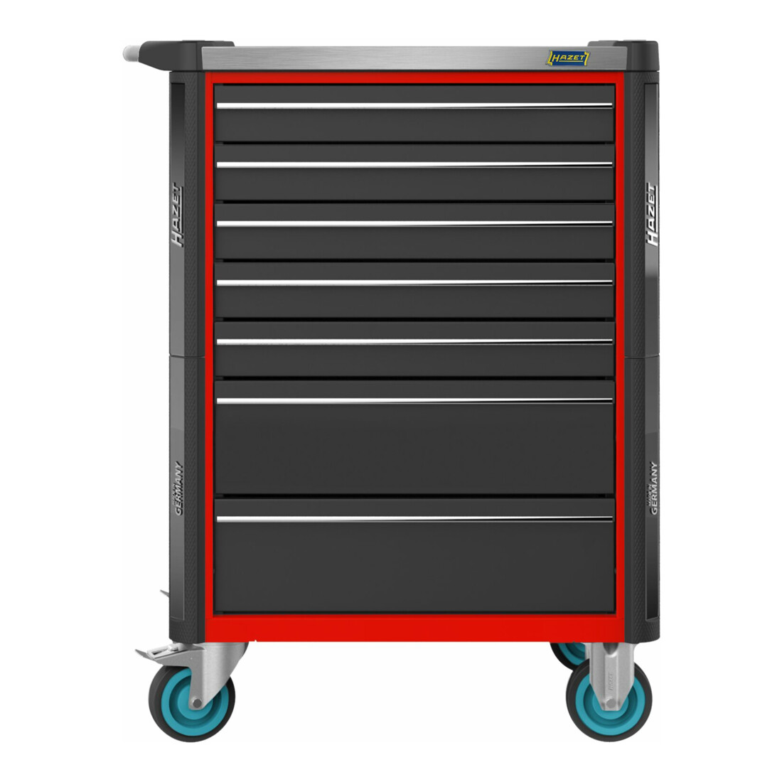 HAZET Carrello per officina Assistent 179NX-7-RAL3020 cassetti piatti: 5x77x522x398mm cassetti alti: 2x162x522x398mm