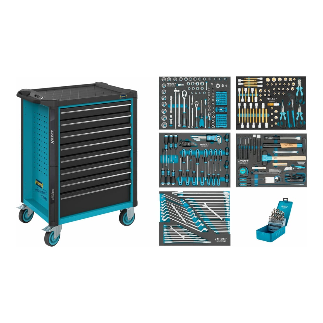 HAZET Carrello portautensili Assistente 179N-8/314, Cassetti, bassi: 7 x 81 x 522 x 398mm, Cassetti, alti: 1 x 166 x 522 x 398mm14