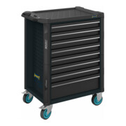 HAZET Carrello portautensili Assistente 179N-8-RAL7021, Cassetti, bassi: 7 x 81 x 522 x 398mm, Cassetti, alti: 1 x 166 x 522 x 398mm-1