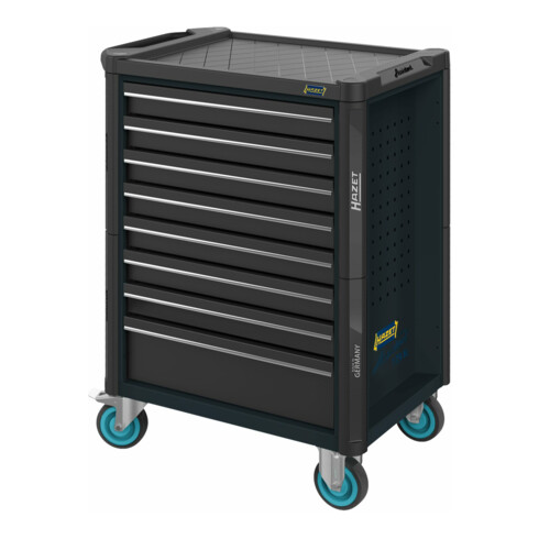 HAZET Carrello portautensili Assistente 179N-8-RAL7021, Cassetti, bassi: 7 x 81 x 522 x 398mm, Cassetti, alti: 1 x 166 x 522 x 398mm