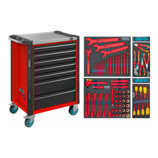 HAZET Carrello portautensili Assistente 179NX-7/70KV, Cassetti, bassi: 5 x 81 x 522 x 398mm, Cassetti, alti: 2 x 166 x 522 x 398mm0