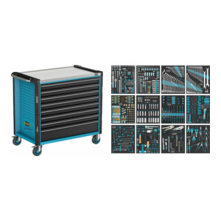 HAZET Carrello portautensili Assistente 179NXXL-8D/619, Cassetti, bassi: 7 x 81 x 870 x 522mm, Cassetti, alti: 1 x 166 x 870 x 522mm19
