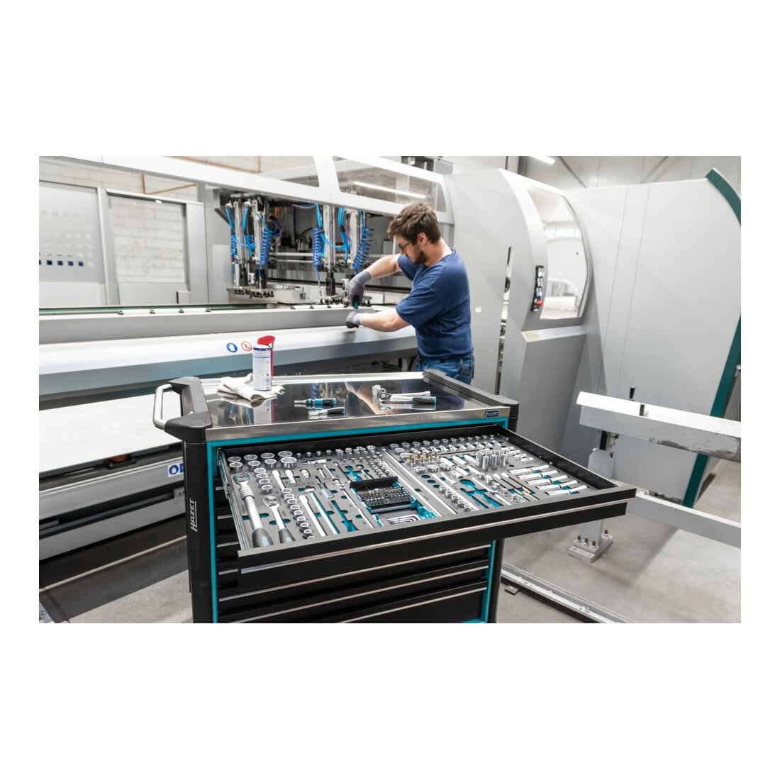HAZET Carrello portautensili Assistente 179NXXL-8D, Cassetti, bassi: 7 x 81 x 870 x 522mm, Cassetti, alti: 1 x 166 x 870 x 522mm