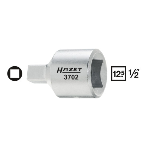 HAZET Carter-dopsleutelbit 3702 ∙ Vierkant hol 12,5 mm (1/2 inch) ∙ Binnen-vierkant-profiel ∙ 8 mm