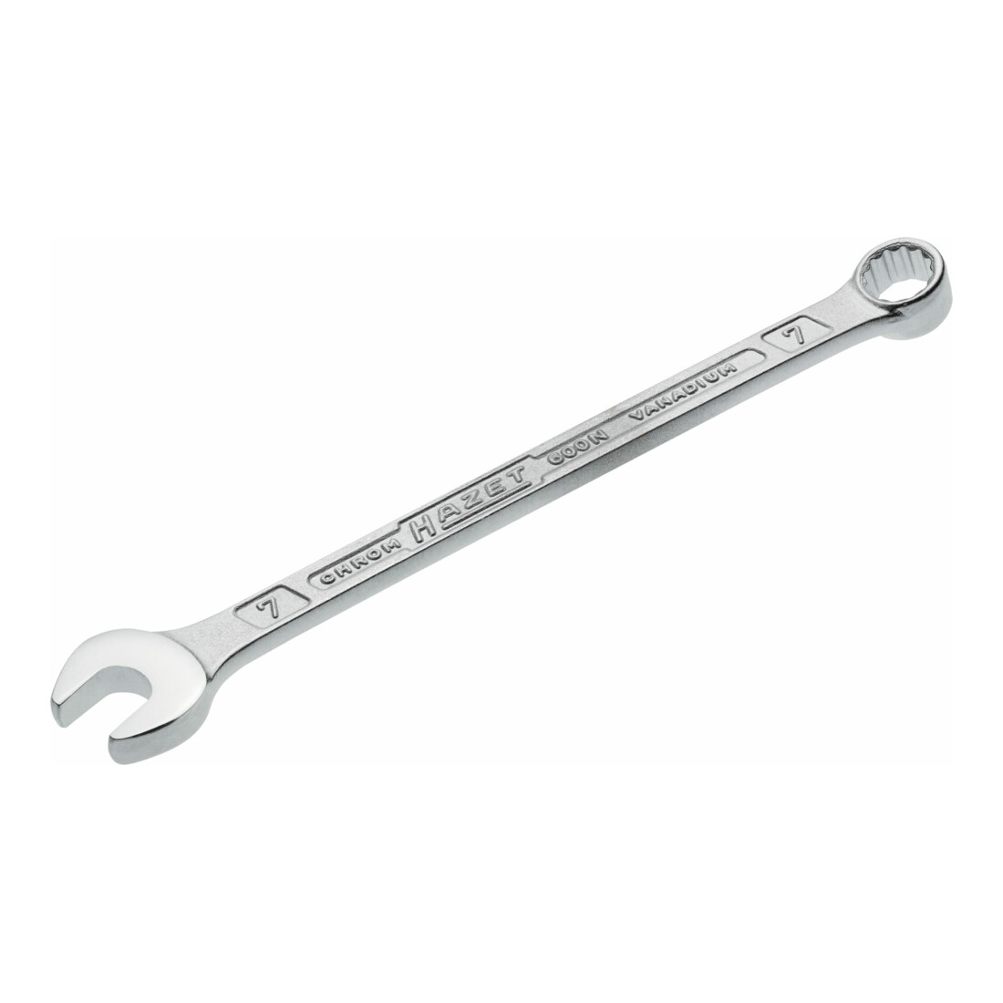 HAZET Chiave combinata a forchetta/ad anello 600N-7, Profilo trazione doppio esagono esterno, 7mm