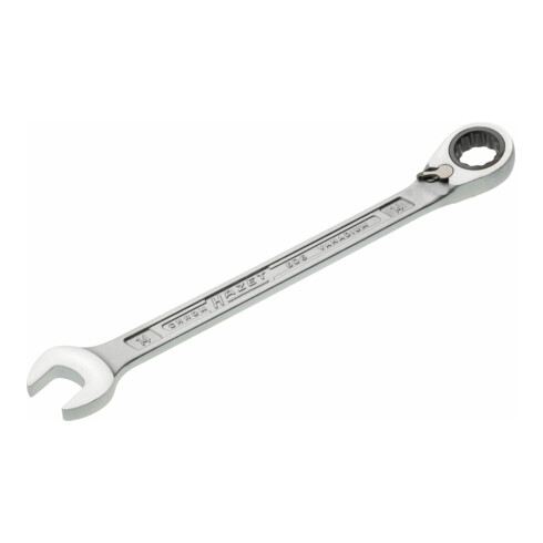 HAZET Chiave combinata a forchetta/ad anello con cricchetto 606-14, Profilo trazione doppio esagono esterno, 14mm