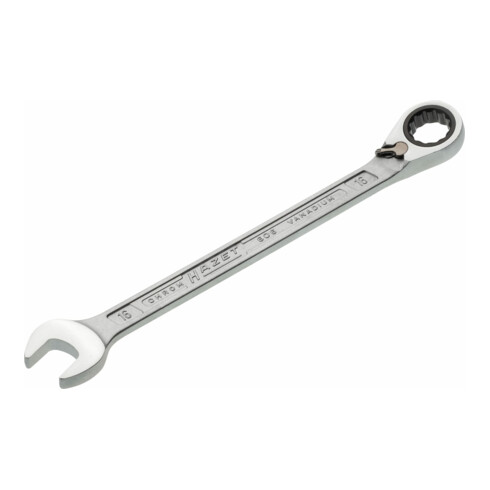 HAZET Chiave combinata a forchetta/ad anello con cricchetto 606-16, Profilo trazione doppio esagono esterno, 16mm