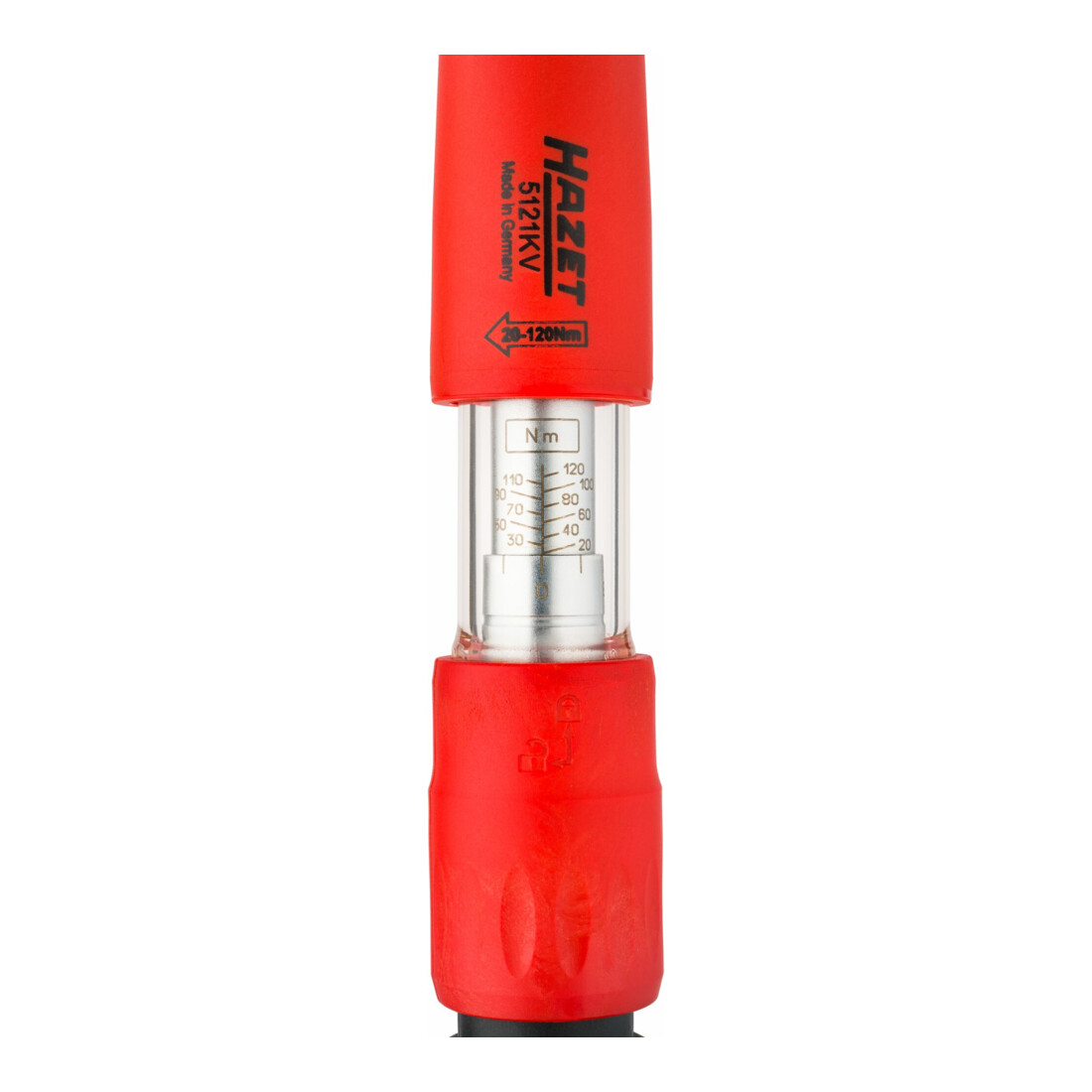 HAZET Chiave dinamometrica, con isolamento di protezione 5121KV, Nm min-max: 20 – 120 Nm, Tolleranza: 4%, Attacco quadro, massiccio, 12,5mm (1/2")