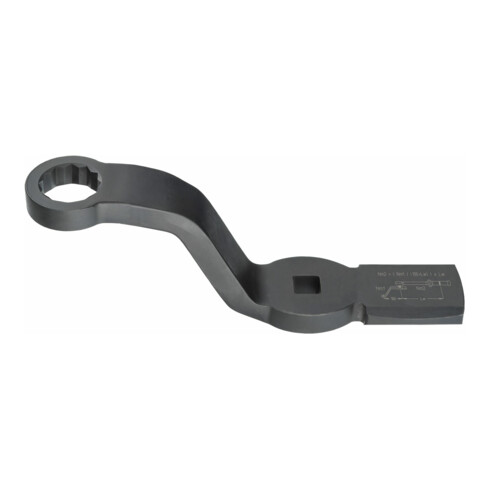 HAZET Chiave poligonale per uso a percussione, doppio esagono, con 2 superfici battenti 2872FS-24, Attacco quadro, cavo, 12,5mm (1/2"), Profilo a doppio esagono esterno, 24mm