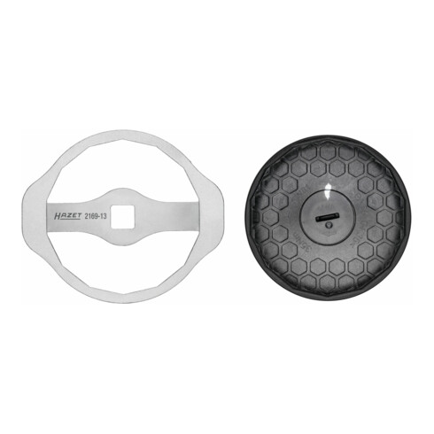 HAZET Chiavi per filtro olio 2169-13, Attacco quadro, cavo, 12,5mm (1/2"), Profilo attacco esterno a 14 lati, 107mm