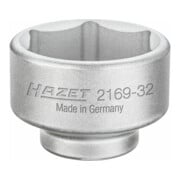 HAZET Chiavi per filtro olio 2169-32, Attacco quadro, cavo, 10mm (3/8"), Profilo esagonale esterno, 43mm