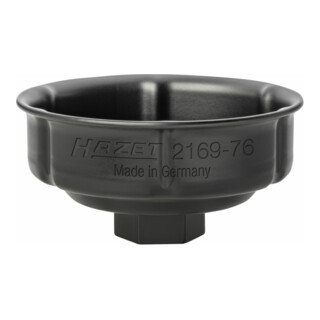 HAZET Chiavi per filtro olio 2169-76, Attacco quadro, cavo, 12,5mm (1/2"), Profilo scanalato, 85mm