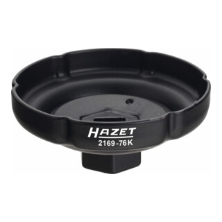 HAZET Chiavi per filtro olio 2169-76K, Attacco quadro, cavo, 12,5mm (1/2"), Profilo scanalato, 85mm