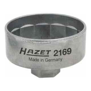 HAZET Chiavi per filtro olio 2169, Attacco quadro, cavo, 10mm (3/8"), Profilo attacco esterno a 14 lati, 82mm
