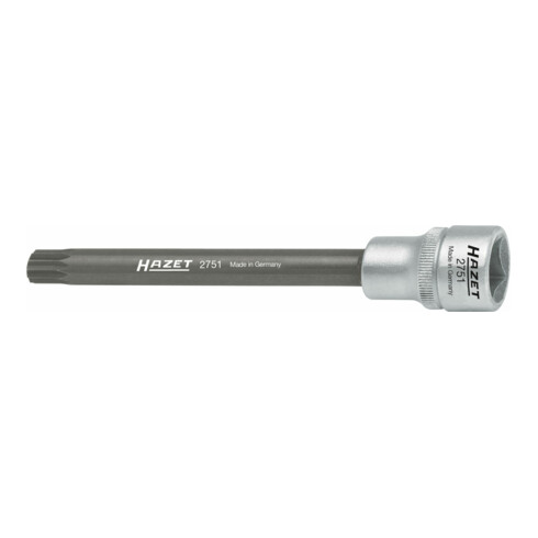 HAZET Cilinderkop-dopsleutelbit 2751 ∙ Vierkant hol 12,5 mm (1/2 inch) ∙ Binnenveeltandprofiel XZN ∙ M10