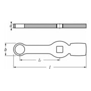 HAZET Clé à oeil à frapper, six pans double, avec 2 surfaces de frappe 2872SZ-30-5