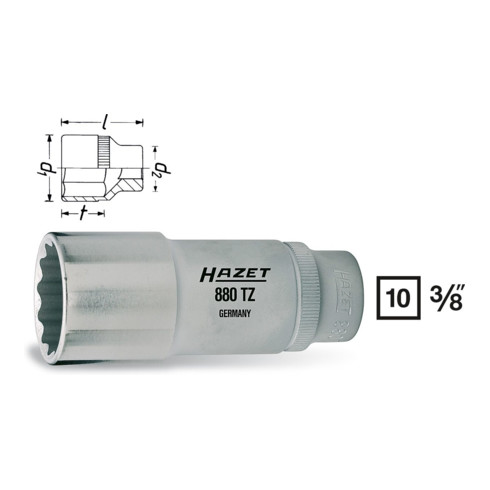 HAZET Steckschlüsseleinsatz 3/8" 12-Kant lang