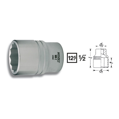 HAZET Steckschlüsseleinsatz 1/2" 12-Kant (Zoll)