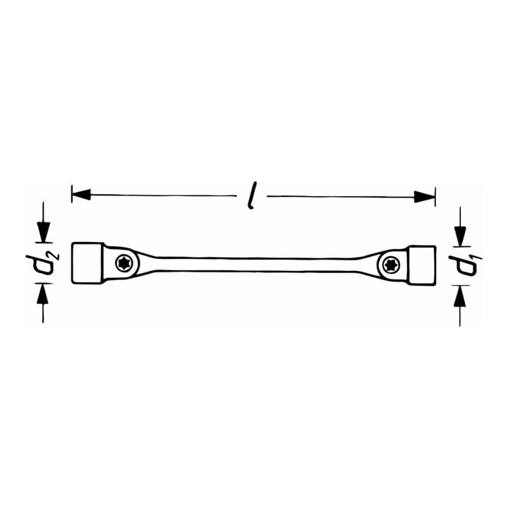 HAZET Doppel-Gelenksteckschlüssel 645-8X9 s: 8 x 9 mm