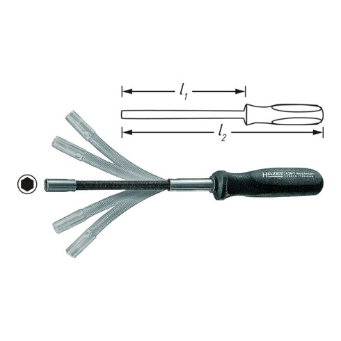 HAZET Steeksleutel zeskant Flexibel