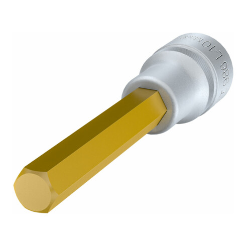 HAZET Dopsleutelbit 986L-10 ∙ Vierkant hol 12,5 mm (1/2 inch) ∙ Binnen-zeskant-profiel ∙ 10 mm