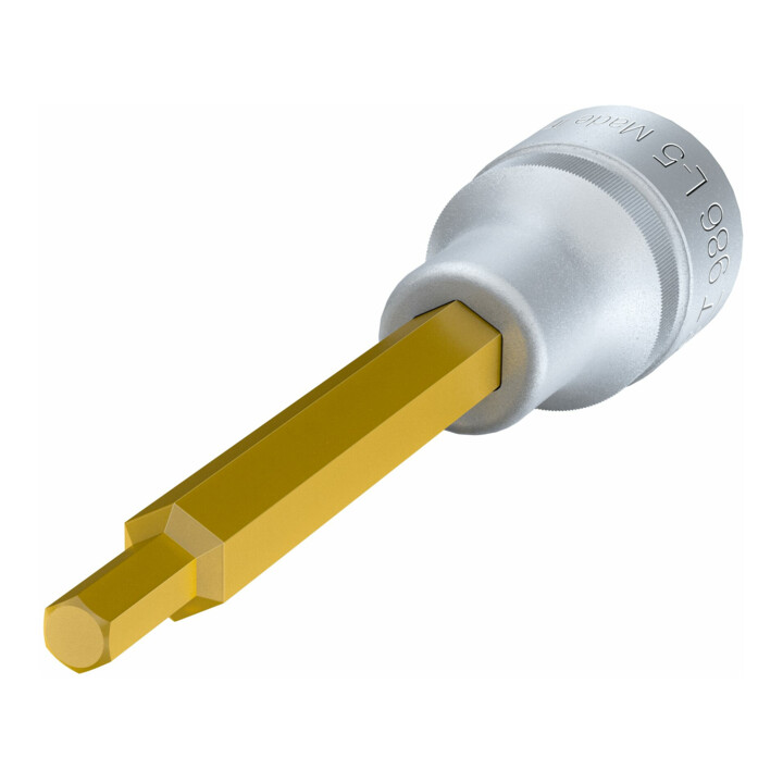 HAZET Dopsleutelbit 986L-5 ∙ Vierkant hol 12,5 mm (1/2 inch) ∙ Binnen-zeskant-profiel ∙ 5 mm