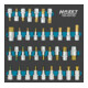 HAZET Dopsleutelbitset 163-407/35 ∙ Vierkant hol 12,5 mm (1/2 inch) ∙ Binnen-zeskant-profiel, Binnenveeltandprofiel XZN, Binnenspieprofiel Ribe-CV, Binnen-TX-profiel ∙ 4 – 22 ∙ M5 – M18 ∙ T20 – T60 ∙ Aantal gereedschappen: 35-1