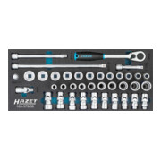 HAZET Dopsleutelset 163-379/38 ∙ Vierkant hol 10 mm (3/8 inch) ∙ Buiten-twaalfkant-tractieprofiel, Buiten-zeskant-tractieprofiel ∙ 10 – 22 ∙ Aantal gereedschappen: 38