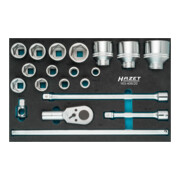 HAZET dopsleutelset 163-406/20 vierkant hol 20 mm (3/4 inch) buitenzeskantprofiel Aantal gereedschappen: 20