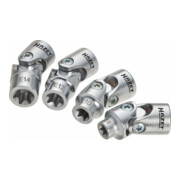HAZET Dopsleutelset ∙ TX 880G-E/4 ∙ Vierkant hol 10 mm (3/8 inch) ∙ Buiten-TX-profiel ∙ E8 – E14 ∙ Aantal gereedschappen: 4