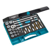 HAZET dopsleutelset 885N vierkant hol 10 mm (3/8 inch) buitenzeskant tractieprofiel, binnenzeskant profiel, kruissleuf profiel PH, sleuf profiel Aantal gereedschappen: 32