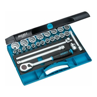 HAZET dopsleutelset 900Z vierkant hol 12,5 mm (1/2 inch) uitwendig dubbel zeskant tractieprofiel Aantal gereedschappen: 25