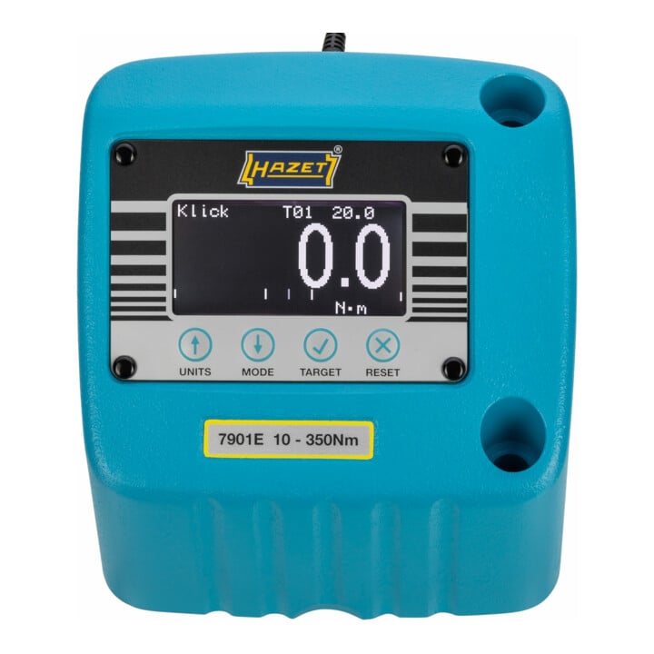 HAZET Drehmoment-Prüfgerät, elektronisch, 10 - 350 Nm 7901E Nm min-max: 10 - 350 Nm Vierkant hohl 12,5 mm (1/2 Zoll)
