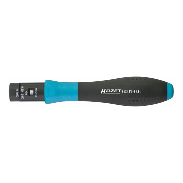 HAZET Drehmoment-Schraubendreher 6001-0.6/3 Nm min-max: 0.1 - 0.6 Nm Toleranz: 10% Sechskant hohl 6,3 (1/4 Zoll) Anzahl Werkzeuge: 3