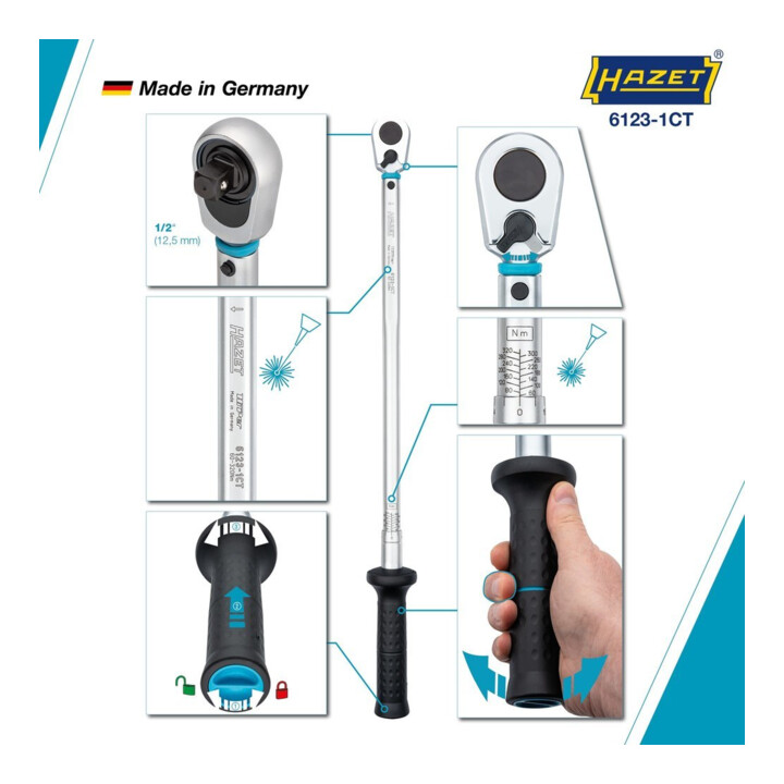 HAZET Drehmomentschlüssel 6123-1CTCAL 60-320Nm 1/2"